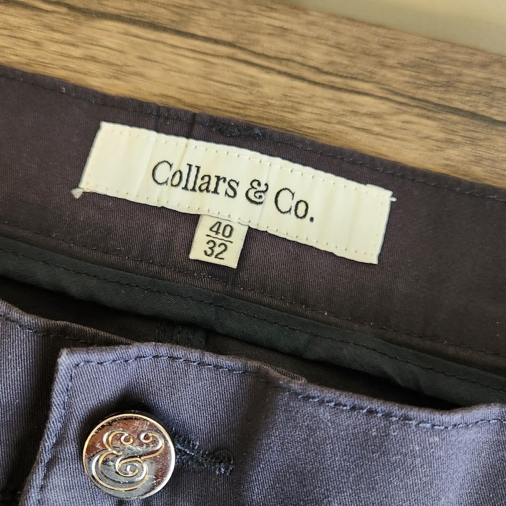 Collars & Co. Mens CEO 5‎ Pocket Chino Pants Dark Navy 40X32 Cotton Stretch NWT - Picture 7 of 10